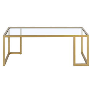 Homeroots 45" Gold Glass And Steel Coffee Table   520989