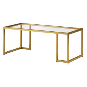 Homeroots 45" Gold Glass And Steel Coffee Table   520989