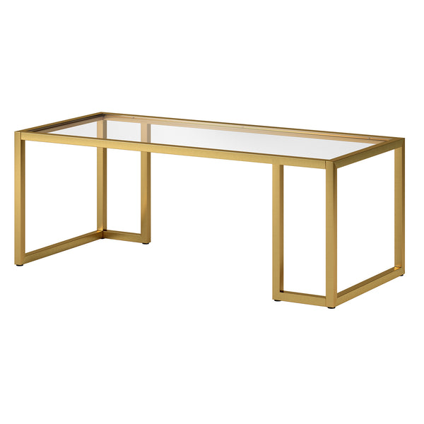 Homeroots 45" Gold Glass And Steel Coffee Table   520989
