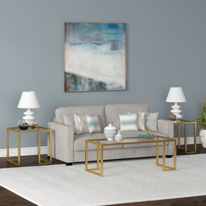 Homeroots 45" Gold Glass And Steel Coffee Table   520989