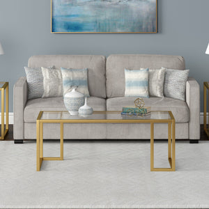 Homeroots 45" Gold Glass And Steel Coffee Table   520989