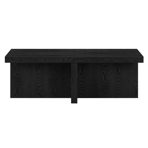 Homeroots 44" Black Faux Wood Grain Wide Coffee Table   520993