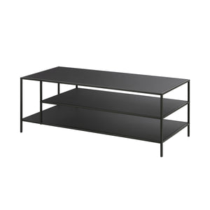 Homeroots 46" Black Steel Coffee Table With Two Shelves   520995