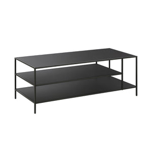 Homeroots 46" Black Steel Coffee Table With Two Shelves   520995