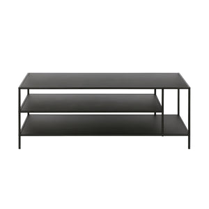 Homeroots 46" Black Steel Coffee Table With Two Shelves   520995