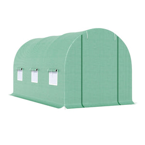 English Elm Outsunny Walk-in Tunnel Greenhouse with Galvanized Frame and Six Mesh Vent Windows W2225P200621