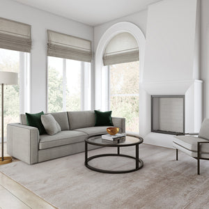 Homeroots 35" Black Glass And Steel Round Coffee Table   520997