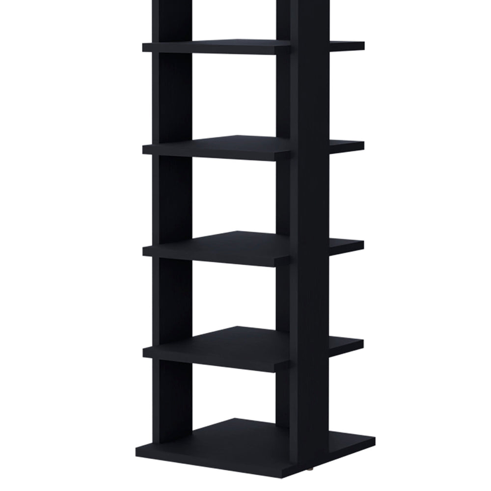 English Elm Wenge 7-Tier Tall Vertical Shoe Rack with Rich Wood Grain Finish, Durable Melamine Frame, Space-Saving B062P373789