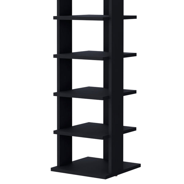 English Elm Wenge 7-Tier Tall Vertical Shoe Rack with Rich Wood Grain Finish, Durable Melamine Frame, Space-Saving B062P373789