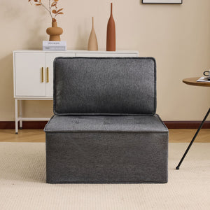 English Elm The dark gray modular linen sofa with solid wood frame — customizable, durable, Nordic style, perfect for small spaces W3612P395723