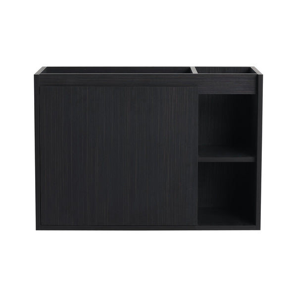 English Elm 28'' Wall-Mounted Bathroom Vanity with Glossy White Ceramic Sink, Soft-Close Doors, Water-Resistant Plywood Finish (Easy Assembly, KD Packing) W999P310767