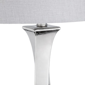 Crestview Collection 34.5"H Stylish Ceramic & Crystal Table Lamp With Grey Linen Shade For Elegant Ambient Lighting   Cvazp097