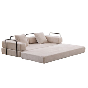 English Elm Floor Couch, Comfy Convertible Sofa Bed With Armrest, Corduroy Fabric, Perfect For Small Spaces! W3723P345007