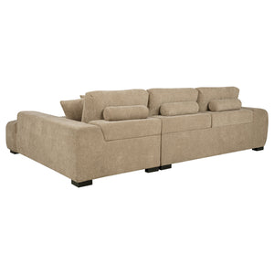 English Elm Plather Luxe Upholstered Sectional with Right Chaise, Grid-Tufted Reversible Cushions & Sturdy Block Legs Camel B062S01355