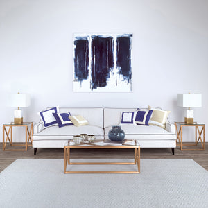 Homeroots 46" Gold Glass And Steel Coffee Table   521006