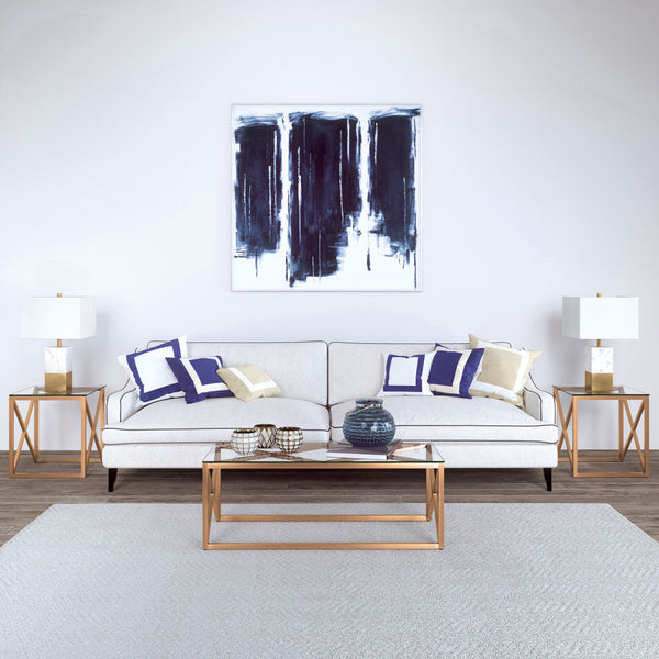 Homeroots 46" Gold Glass And Steel Coffee Table   521006