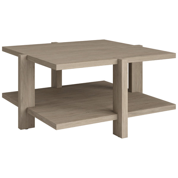 Homeroots 35" Gray Square Coffee Table With Shelf   521009