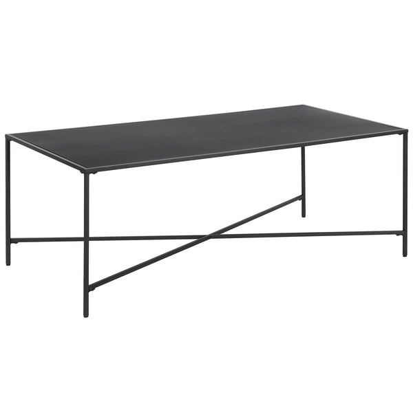 Homeroots 48" Black Steel Coffee Table   521017