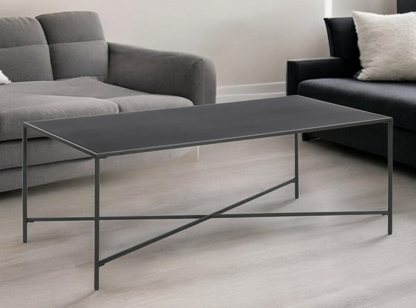 Homeroots 48" Black Steel Coffee Table   521017
