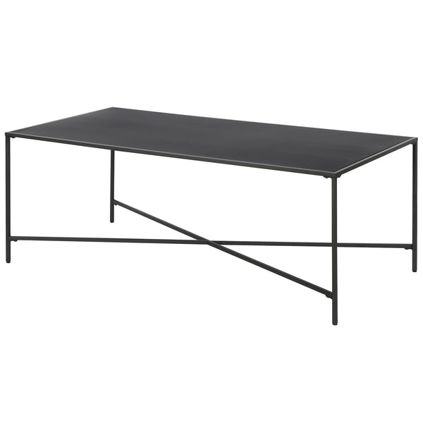 Homeroots 48" Black Steel Coffee Table   521017