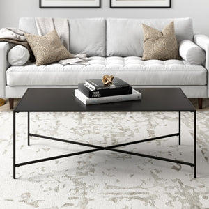 Homeroots 48" Black Steel Coffee Table   521017