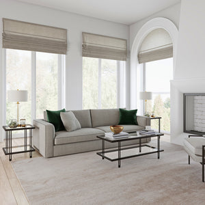 Homeroots 45" Black Glass And Steel Coffee Table With Shelf   521022