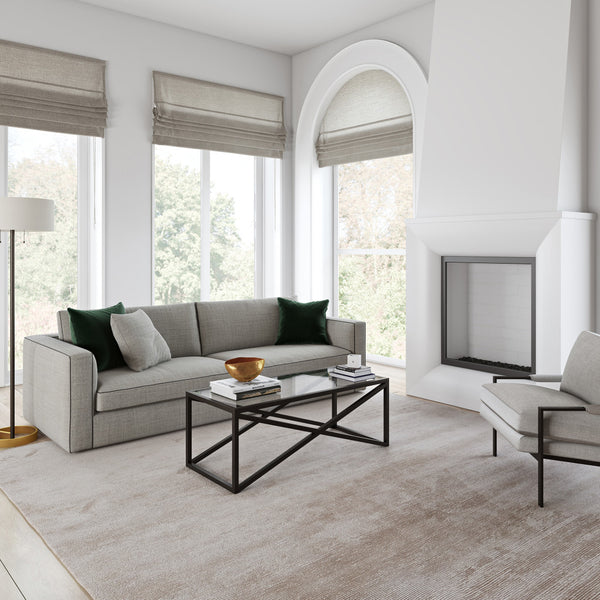 Homeroots 46" Black Glass And Steel Coffee Table   521050