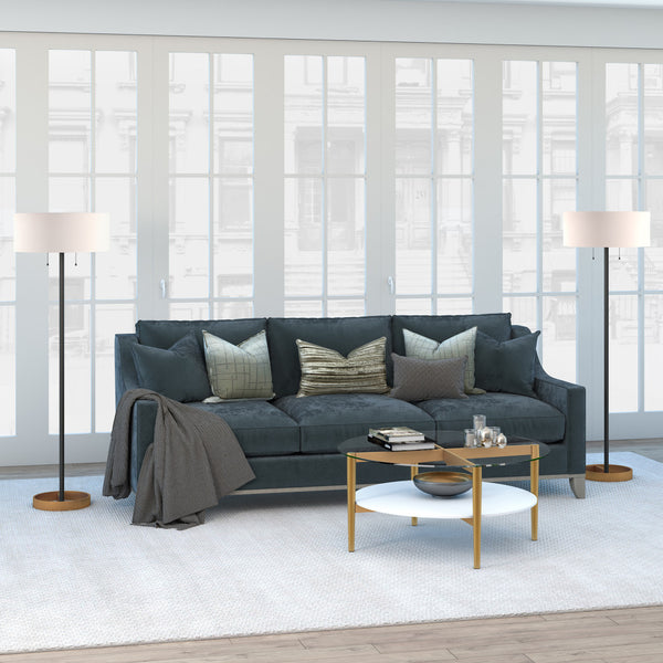 Homeroots 36" Clear And Gold Glass And Steel Round Coffee Table With Shelf   521052