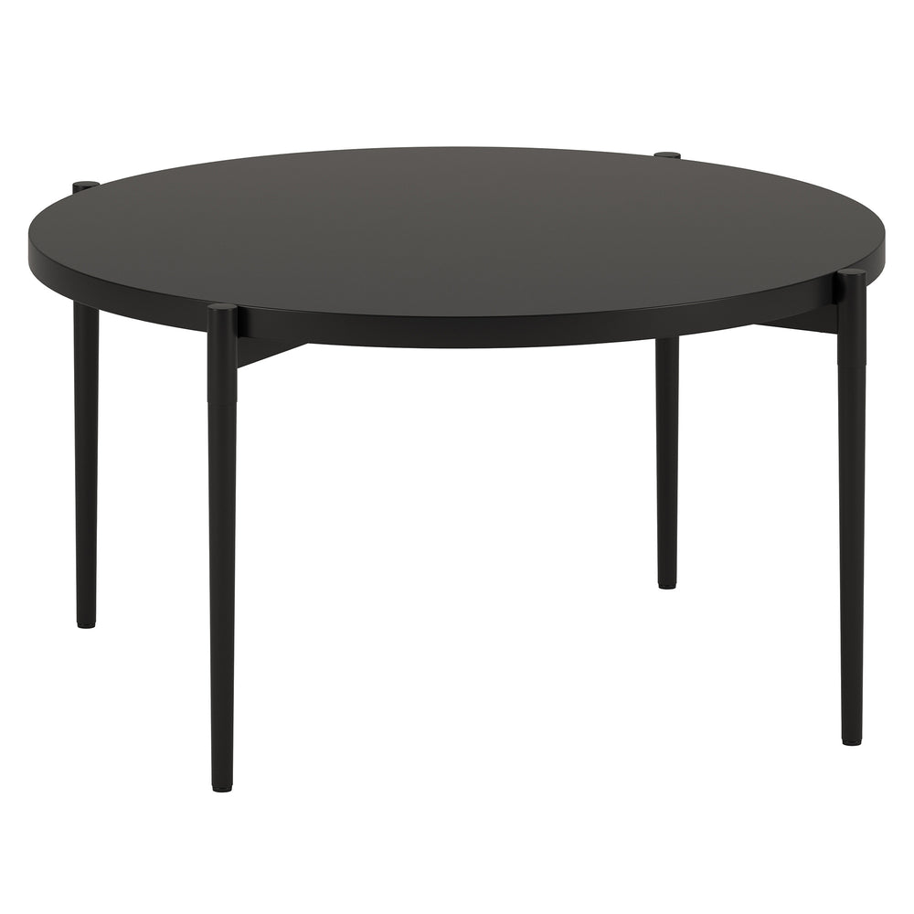 Homeroots 32" Black Steel Round Coffee Table   521066