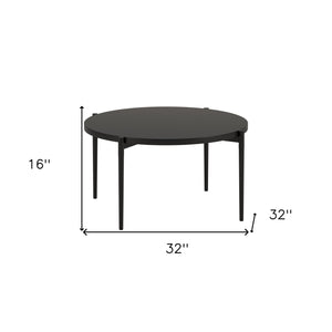 Homeroots 32" Black Steel Round Coffee Table   521066