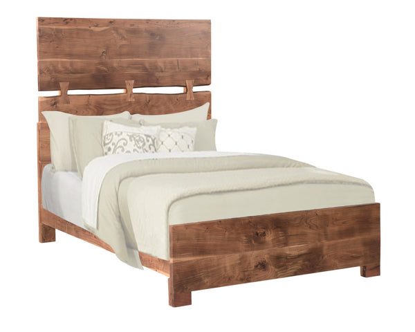 Homeroots Brown Solid Wood Queen Bed Frame  Wood 521071