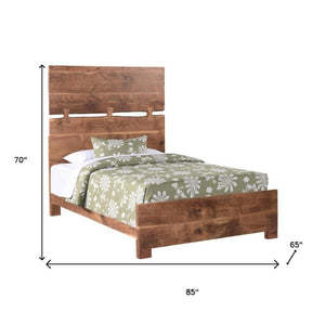 HomeRoots Chestnut Live Edge Queen Bed Frame - Solid Acacia Wood, Rustic Design, Durable & Stylish Support 521071