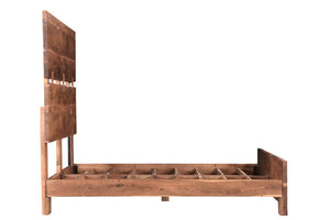 Homeroots Brown Solid Wood Queen Bed Frame  Wood 521071