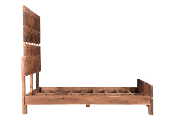 Homeroots Brown Solid Wood Queen Bed Frame  Wood 521071