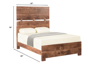 Homeroots Brown Solid Wood Queen Bed Frame  Wood 521071