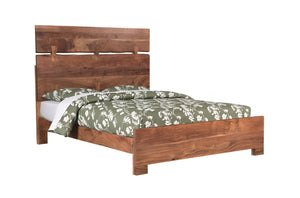 HomeRoots Chestnut Live Edge Solid Wood Queen Bed Frame - Handcrafted Acacia Design for Rustic Elegance & Comfort 521072