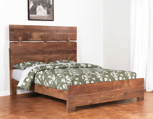 HomeRoots Chestnut Live Edge Solid Wood Queen Bed Frame - Handcrafted Acacia Design for Rustic Elegance & Comfort 521072
