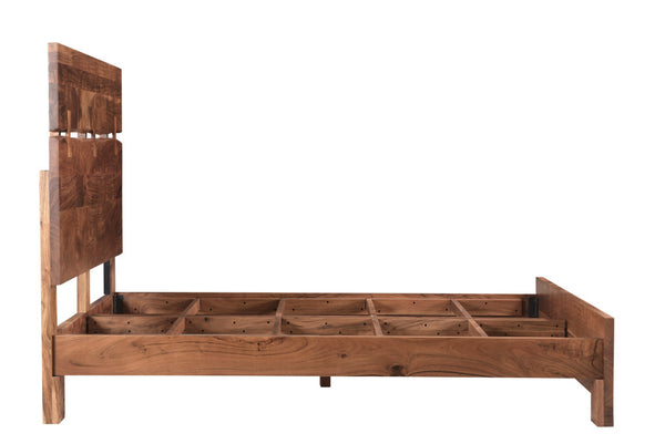 Homeroots Brown Solid Wood Queen Bed Frame  Wood 521072