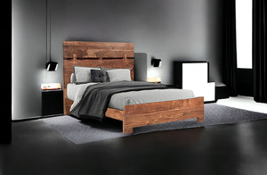 Homeroots Brown Solid Wood Queen Bed Frame  Wood 521072