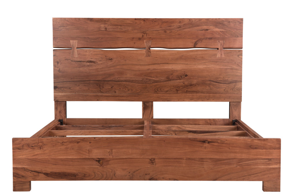 Homeroots Brown Solid Wood King Bed Frame  Wood 521074