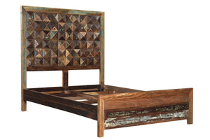 Homeroots Brown Solid Wood Queen Bed Frame  Wood 521075