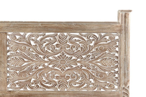 Homeroots Gray Distressed Solid Wood Queen Bed Frame  Wood 521079