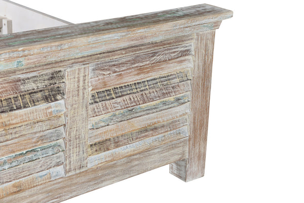 Homeroots White Solid Wood Queen Bed Frame  Wood 521085