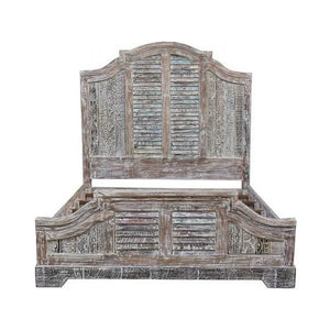 Homeroots Gray Solid Wood Queen Bed Frame  Wood 521086