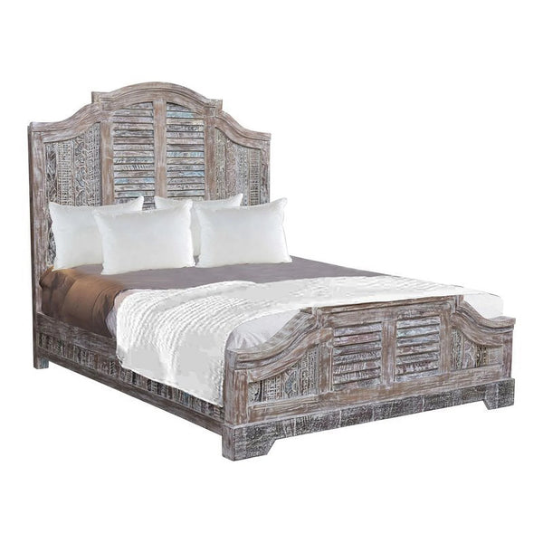 Homeroots Gray Solid Wood Queen Bed Frame  Wood 521086