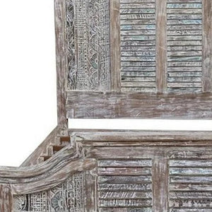 Homeroots Gray Solid Wood Queen Bed Frame  Wood 521086