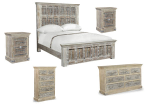 Homeroots Gray Solid Wood Queen Bed Frame  Wood 521090
