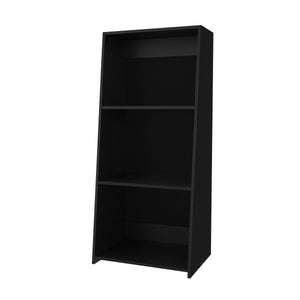 English Elm Anthem Three-Shelf Melamine Bookcase in Black — Spacious Open Shelves, Durable Modern Storage Unit B128P244988