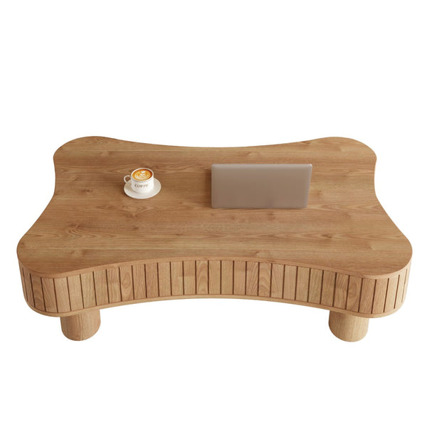 English Elm Lift Top Coffee Table with Fluted Panels Hidden Storage and Hydraulic Rise for Living Rooms W1445P317476