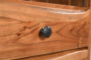 Homeroots 28" Brown Two Drawer Solid Wood Nightstand   521191